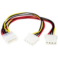 StarTech.com LP4 to 2x LP4 Power Y Splitter Cable M/F, 0.23 m, Molex (4-pin), SP4 (4-pin) + LP4 (4-pin), Male/Female, RoHS, 300 g