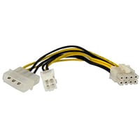 StarTech.com 6in 4 Pin to 8 Pin EPS Power Adapter with LP4 - F/M, 0.152 m, 4-pin ATX12V, Male/Female, Straight, Straight, CE, REACH