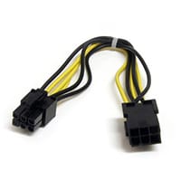 StarTech.com 8in 6 pin PCI Express Power Extension Cable, 0.15 m, PCI-E (6-pin), PCI-E (6-pin), Male/Female, Black, Yellow, 125 mm