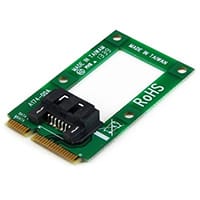 StarTech.com mSATA to SATA HDD / SSD Adapter – Mini SATA to SATA Converter Card, mSATA, SATA, Green, 6 Gbit/s, 5 - 50 °C, -25 - 70 °C