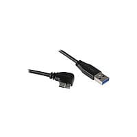 StarTech 2m 6 ft Slim Micro USB 3.0 Cable M/M USB 3.0 A to Right-Angle Micro USB