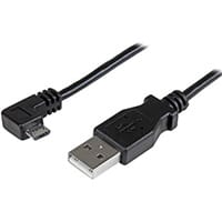 StarTech.com Micro-USB Charge-and-Sync Cable M/M - Right-Angle Micro-USB - 24 AWG - 2 m (6 ft.), 2 m, USB A, Micro-USB B, USB 2.0, Male/Male, 480 Mbit/s