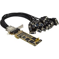 StarTech.com 16-Port Low-Profile Serial Card - RS232 - PCI Express, PCIe, Serial, Low-profile, PCIe 1.1, RS-232, Yellow