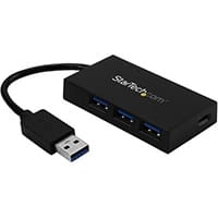 StarTech.com 4 Port USB 3.0 Hub - USB Type-A Hub with 1x USB-C & 3x USB-A (SuperSpeed 5Gbps) - USB Bus or Self-Powered - Portable USB 3.1/3.2 Gen 1 BC 1.2 Charging Hub w/ Power Adapter, USB 3.2 Gen 1 (3.1 Gen 1) Type-A, USB 3.2 Gen 1 (3.1 Gen 1) Type-A, U