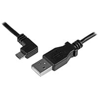 StarTech.com Micro-USB Charge-and-Sync Cable M/M - Left-Angle Micro-USB - 24 AWG - 0.5 m, 0.5 m, USB A, Micro-USB B, USB 2.0, Male/Male, Black