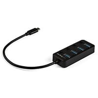 StarTech.com 4-Port USB-C Hub - 4x USB-A with Individual On/Off Switches, USB 3.2 Gen 1 (3.1 Gen 1) Type-C, USB 3.2 Gen 1 (3.1 Gen 1) Type-A, 5000 Mbit/s, Black, Plastic, Power