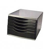 Q-Connect 5 Drawers Tower Black/Grey KF02253