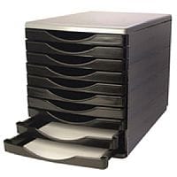 Q-Connect 10 Drawers Tower Black/Grey