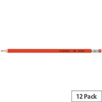 HB Pencil with Eraser Red Pack 12 Q-Connect