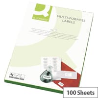 Q-Connect 24 Per Sheet Multi-Purpose Labels 64x33.9mm (2400 Labels)