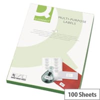 Q-Connect White Multipurpose 4 Per Sheet Labels 139 x 99mm Pack of 400