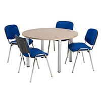 Jemini Grey Oak 1200mm Circular Meeting Table KF840198