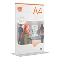 Nobo A4 Counter Top Acrylic Freestanding Poster Frame Clear 1915594