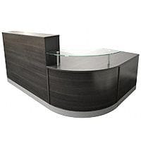 Complete Curved Reception Unit Anthracite Finish With Glass Counter