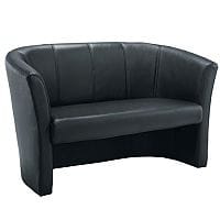 Tub Reception Sofa Leather-Look Black
