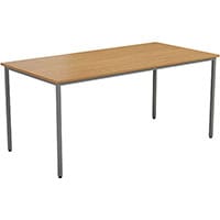 Rectangular Multipurpose Table with Nova Oak Top and Steel Frame W1600xD800xH730mm