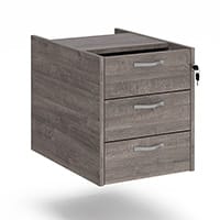 Maestro 25 3 Drawer Fixed Pedestal - Grey Oak