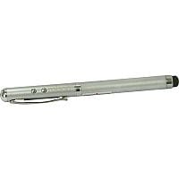 Rolson 4 in 1 Laser Pointer Pen – Laser Pointer, Stylus Pen For Smartphones & Tablets, 5000-7000mcd LCD Light, Standard Ballpoint Pen & Silver Finish (35985)