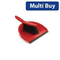 Dustpan & Brush Set, Red - High-Quality Set for Easy Clean-Up Single Pack