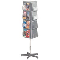 Busybase 4 Sided Revolving Leaflet Dispenser Size DL 1/3 A4 Grey