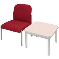 Enviro Square Coffee Table Silver Anodised Frame Maple Top Light Grey Edge