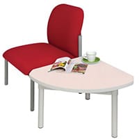 Enviro Quadrant Coffee Table Silver Anodised Frame Maple Top Light Grey Edge