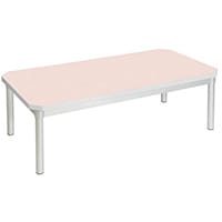 Enviro Rectangular Coffee Table Silver Anodised Frame Maple Top Light Grey Edge