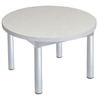 Enviro Round Coffee Table Silver Anodised Frame Grey Top Light Grey Edge