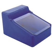 Table Top Storage And Dispense Container With Clear Flap Blue