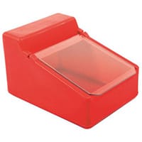 Table Top Storage And Dispense Container With Clear Flap Red