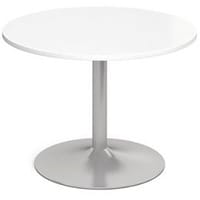 1000 Dia Circular Trumpet Base Boardroom Table 25mm Top White