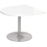 D-End Trumpet Base Boardroom Table 25mm Top White