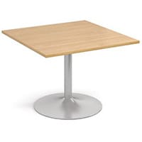 Square Trumpet Base Boardroom Table 25mm Top L/Oak