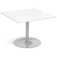 Square Trumpet Base Boardroom Table 25mm Top White