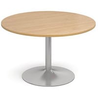 1200 Dia Circular Trumpet Base Boardroom Table 25mm Top L/Oak