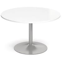 1200 Dia Circular Trumpet Base Boardroom Table 25mm Top White