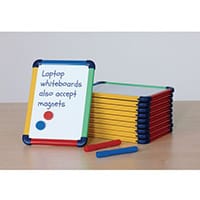 Small Hand-held Double Sided Laptop Whiteboard With Colour Frame A4 Pack of 10