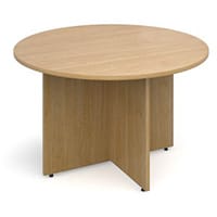 Arrow Head Leg Circular Meeting Table 1200mm Oak