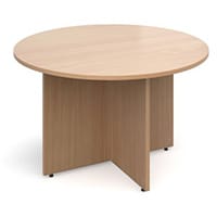 Arrow Head Leg Circular Meeting Table 1200mm Beech