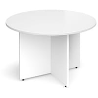 Arrow Head Leg Circular Meeting Table 1200mm White