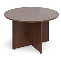 Arrow Head Leg Circular Meeting Table 1200mm Walnut