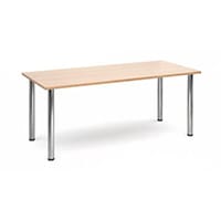 Rectangular Chrome Leg Flexi-Table Beech H:725 W:1800 D:800