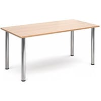 Rectangular Chrome Leg Flexi-Table Beech H:725 W:1600 D:800
