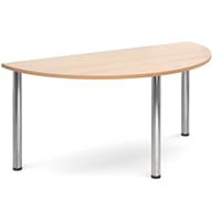 Semi Circular Chrome Leg Flexi-Table Beech H:725 W:1600 D:800