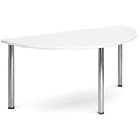 Semi Circular Chrome Leg Flexi-Table White H:725 W:1600 D:800