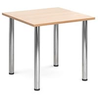 Rectangular Chrome Leg Flexi-Table Beech H:725 W:800 D:800