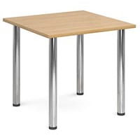 Rectangular Chrome Leg Flexi-Table Oak H:725 W:800 D:800