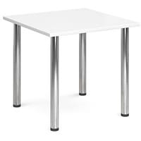 Rectangular Chrome Leg Flexi-Table White H:725 W:800 D:800