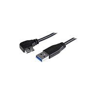 StarTech 1m 3 ft Slim Micro USB 3.0 Cable M/M USB 3.0 A to Left-Angle Micro USB USB 3.1 Gen 1 5 Gbps USB3AU1MLS