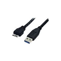 StarTech 0.5m (1.5ft) Black SuperSpeed USB 3.0 Cable A to Micro B M/M 1 x Type A Male USB 1 x Type B Male Micro USB Nickel Plated Connector Black